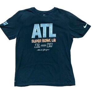 Nike Dri-Fit Atlanta Bling Logo Super Bowl Black T-Shirt Men's Size Large